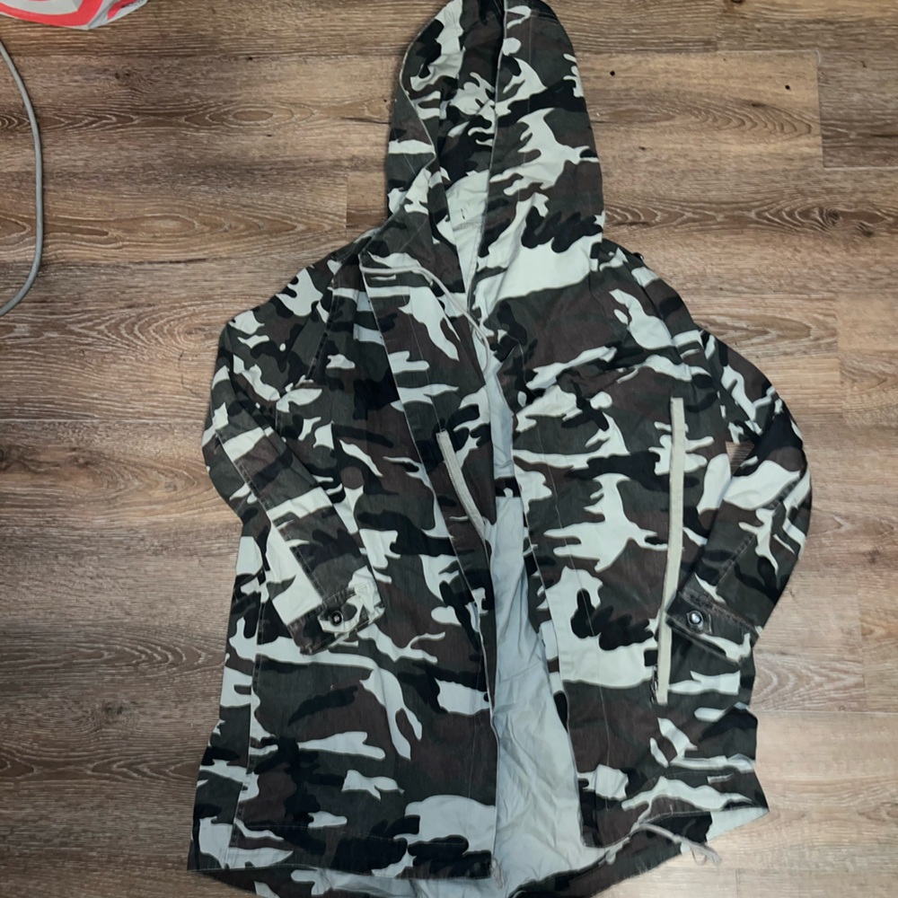 Camo trench coat